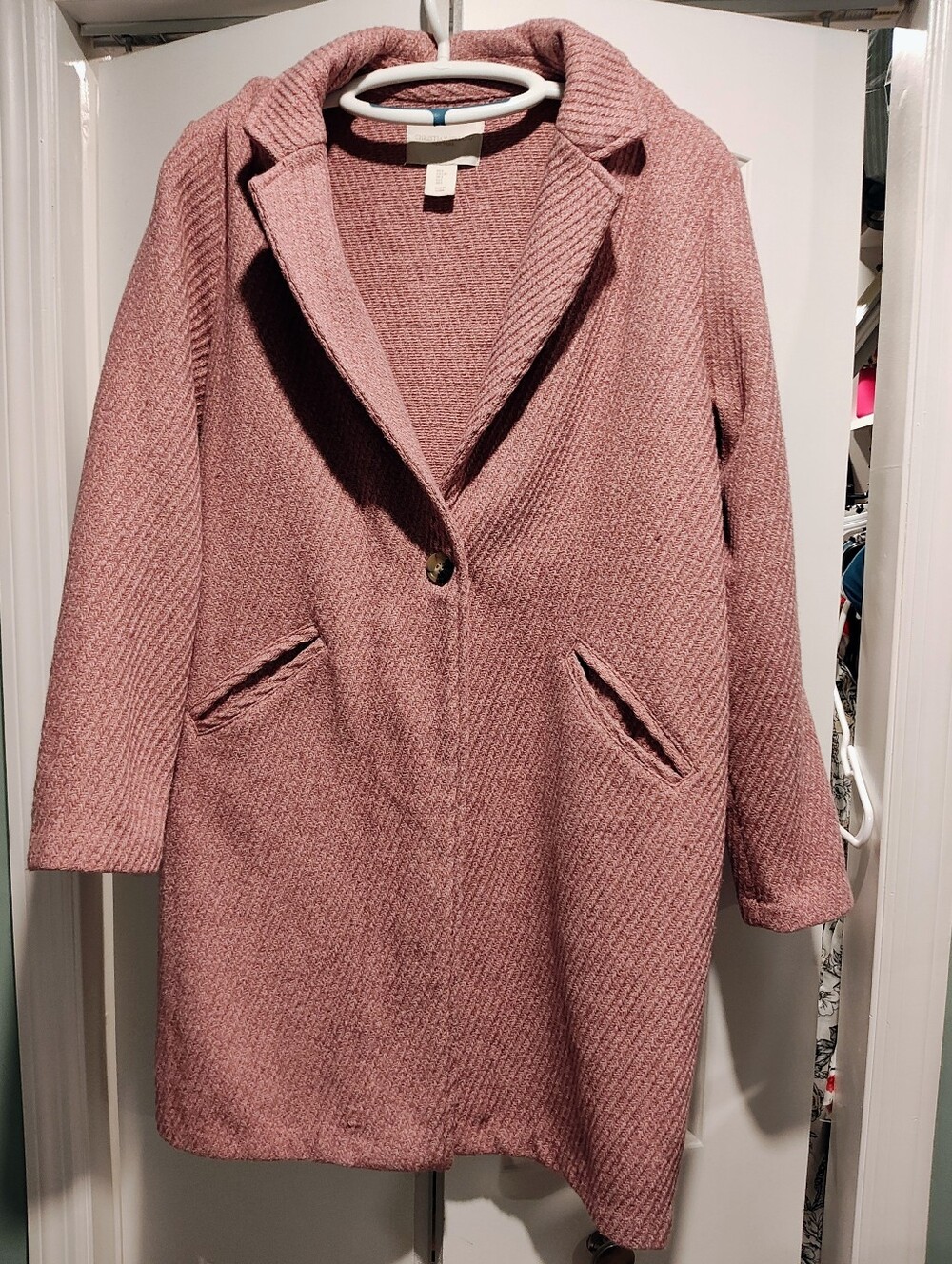 Christian Siriano Dusty Rose Single-Button Trench Coat